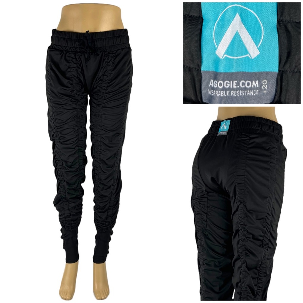 Agogie Resistance Pants 20 Womens PXXXL Black Training Wearable Ruched EUC